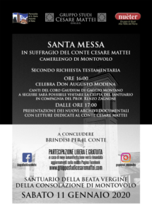11 Gennaio 2020 - Santa Messa in suffragio del Conte Cesare Mattei
